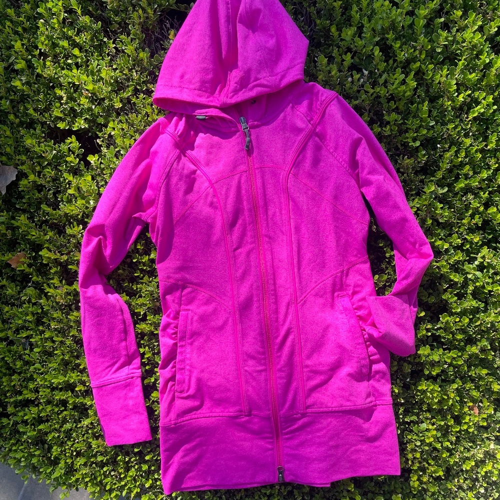 Athleta Pink Full Zip Sweater